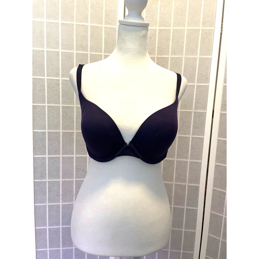 Savage X Fenty NEW 34DD Navy Blue Soft N Savage Lace Trim Demi Bra Coquette Sexy